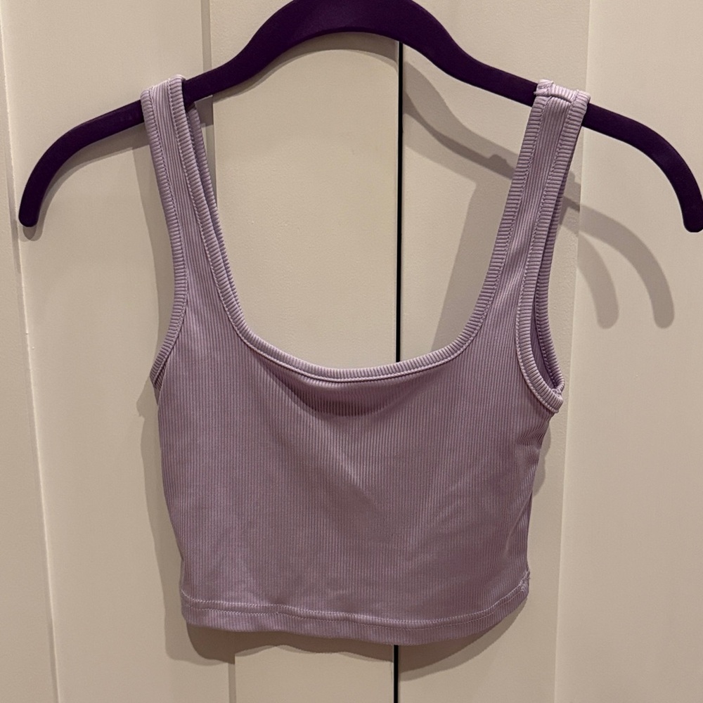 Lavender Ribbed Crop Top